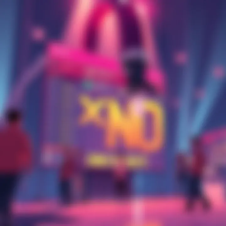 A digital illustration representing the conversion of Monero mining rewards into Nano coins, featuring a leaderboard and people engaging with cryptocurrency rewards.