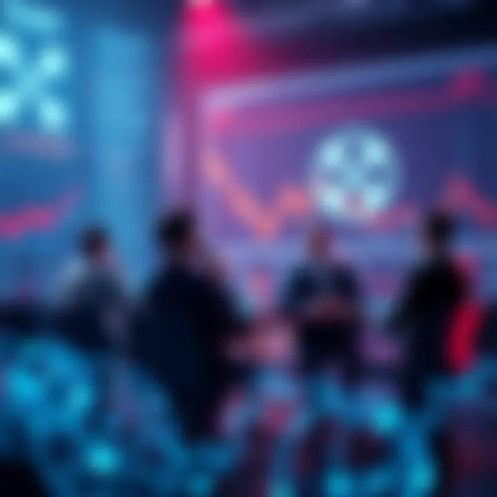 XRP Cryptocurrency Debate Investors discussing XRP and its classification as a security, with charts and Ripple logos in the background.