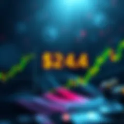 Graphic showing XRP price prediction at $2.4, with low trading volume indicators and a cautionary note from analysts.