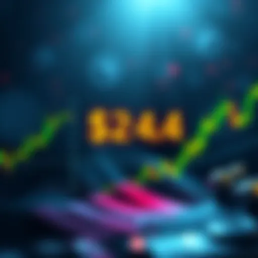 Graphic showing XRP price prediction at $2.4, with low trading volume indicators and a cautionary note from analysts.