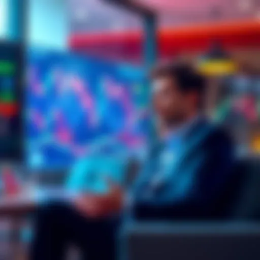 Evernorth CEO discussing XRP's potential change in a casual setting with financial graphs in the background.