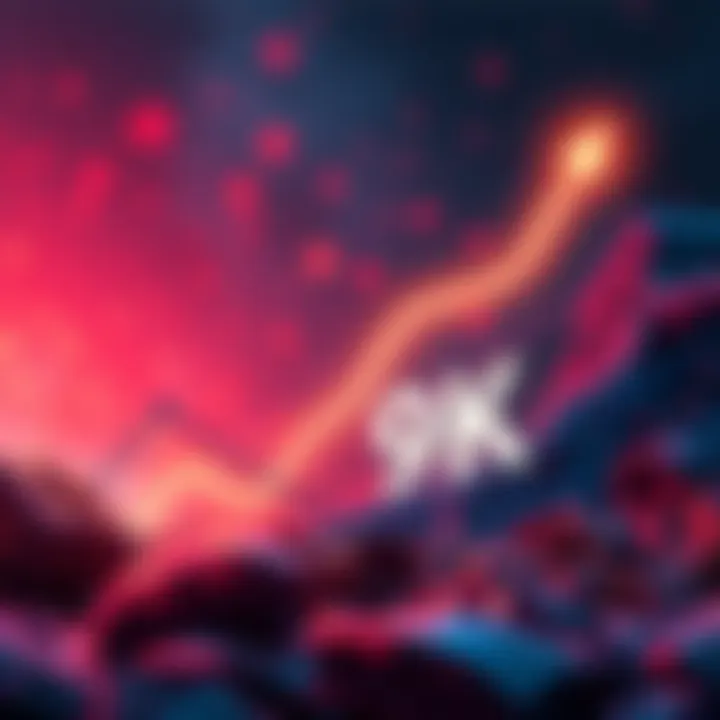 A graphic showing an upward trend for XRP investment bags hitting 9,000, symbolizing growth in the cryptocurrency market