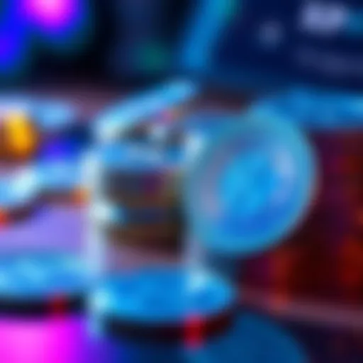 A close-up view of XRP coins stacked on a table, symbolizing long-term holding and investment in cryptocurrency.