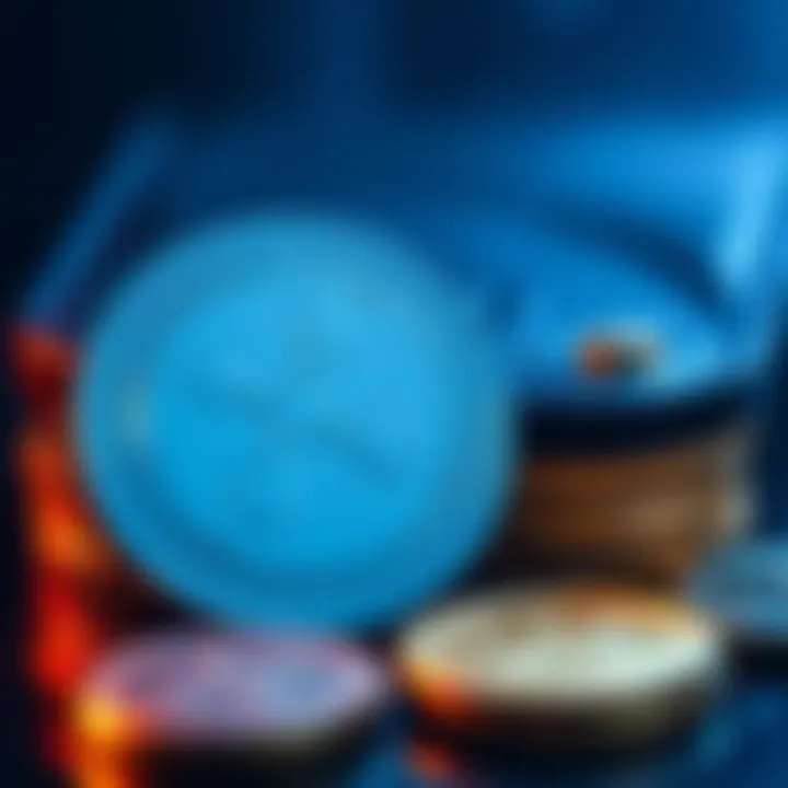 A close-up of XRP coins next to a digital cold wallet device