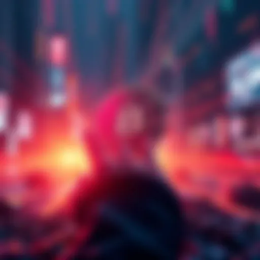 A digital representation of XRP symbolically rising with a glitch effect, depicting excitement in the crypto community.