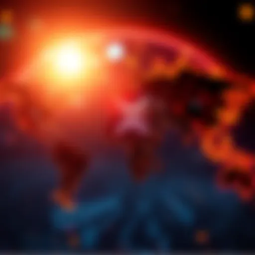 A visual representation of XRP symbol overlaid on a world map, symbolizing its role in global transactions.