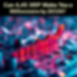 Visual representation of XRP cryptocurrency with an upward trend chart, symbolizing potential growth and million-dollar investment by 2030.