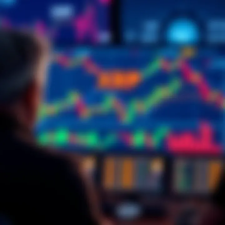 A person contemplating investing in XRP cryptocurrency with financial charts and digital assets displayed on a screen.