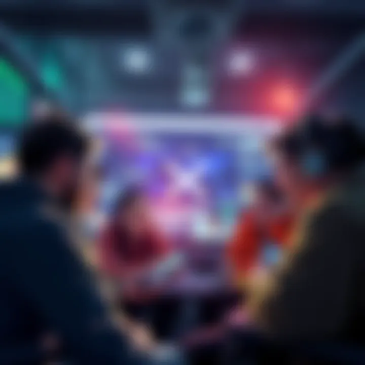A group of cryptocurrency enthusiasts passionately discussing XRP in an online chat forum, showcasing their excitement and diverse opinions.