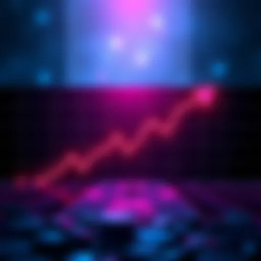 A graph showing potential price trends for XRP in 2026 with upward and downward arrows