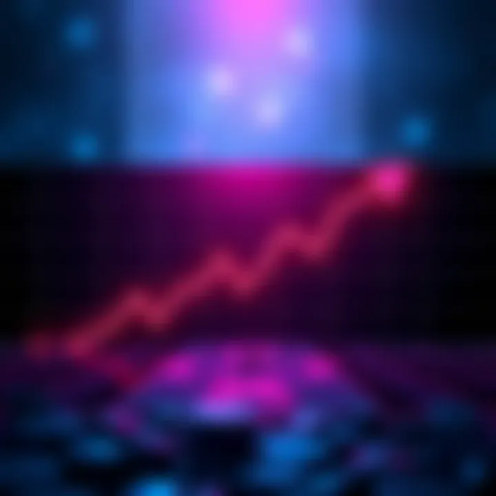 A graph showing potential price trends for XRP in 2026 with upward and downward arrows