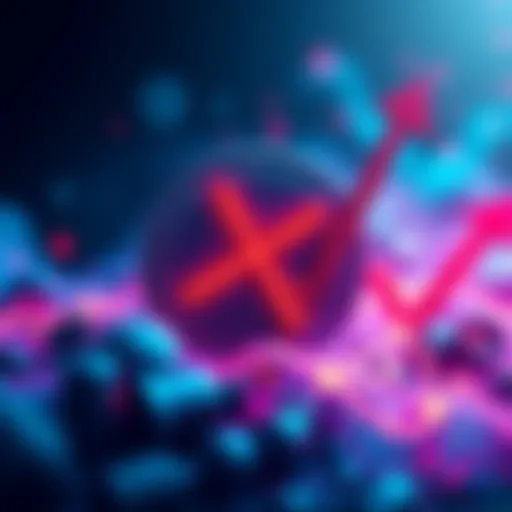 A visual representation of XRP cryptocurrency with upward arrows indicating potential price movement and elements symbolizing regulation and market activity.