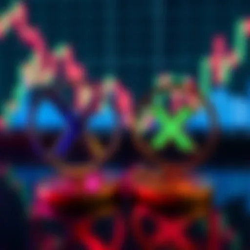 Logos of XRP and XLM with a financial chart in the background