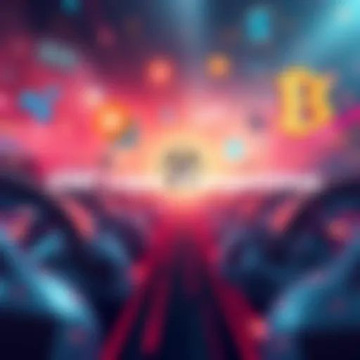 A graphic showing various crypto projects competing to establish the yield layer for XRP, with logos and arrows indicating movement and strategy.