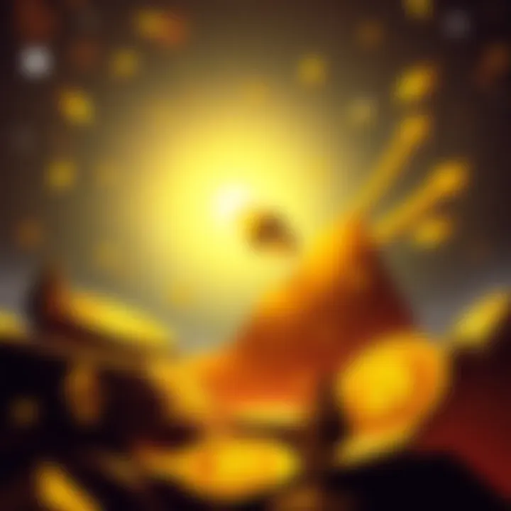 An illustration showing the $YELLOW cryptocurrency symbol with a rising graph, representing investment growth similar to early Ethereum.