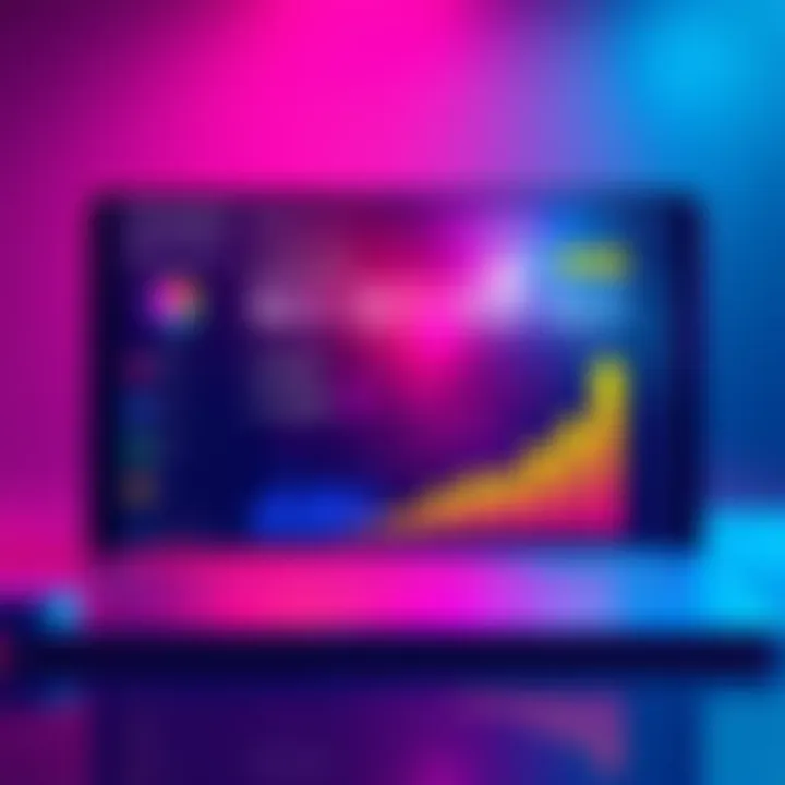 A digital illustration of a yield aggregator platform interface showing investment options and growth charts