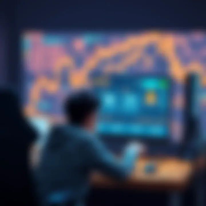 A person sitting at a computer looking worried about cryptocurrency with a digital wallet interface on the screen.