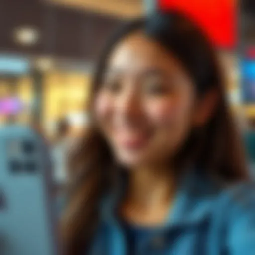 A young woman smiling while taking a selfie, looking for feedback on her appearance in online forums.