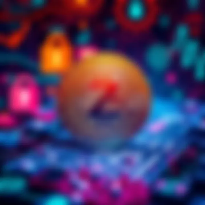A visual representation of Zcash cryptocurrency with a digital coin and background symbols of security and finance.