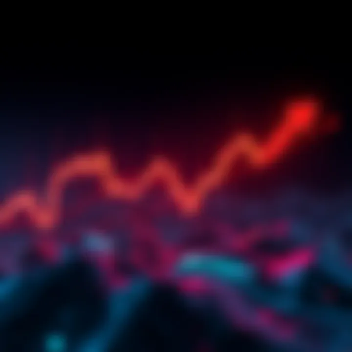 A graph showing the decline in Zcash value over time, highlighting sharp drops and trends, with a red downward arrow indicating loss.