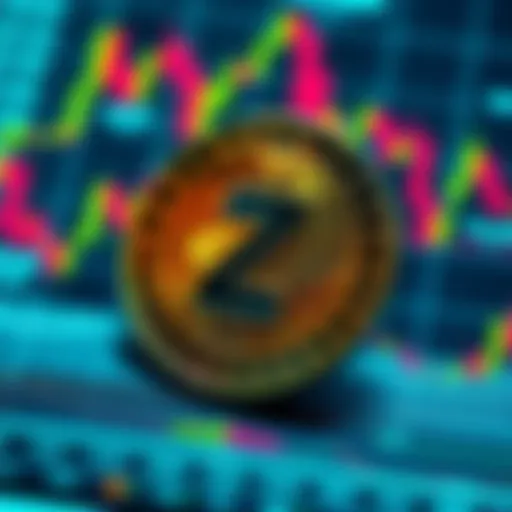 Visual representation of the Zcash cryptocurrency symbol on a digital chart background