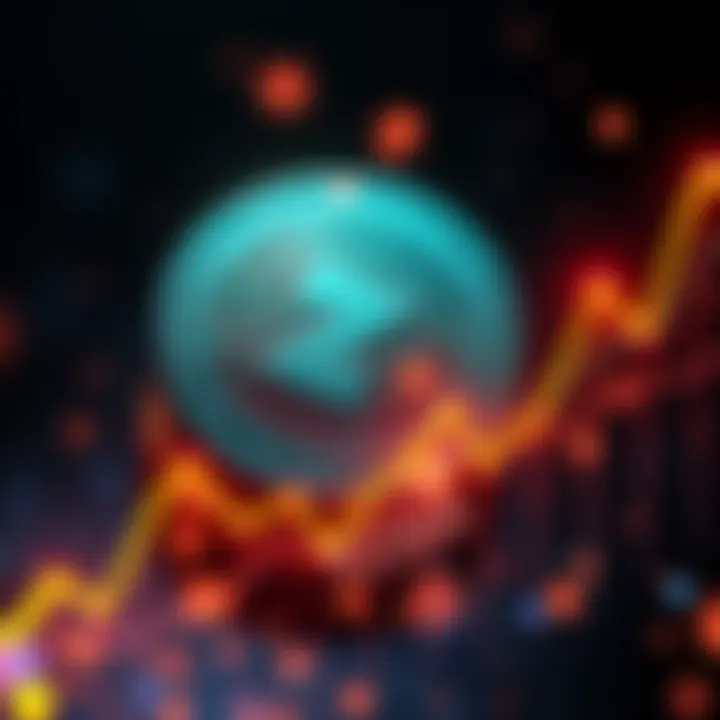 Visual representation of a digital ZEC coin with an upward trending graph indicating a price surge to $2,000.