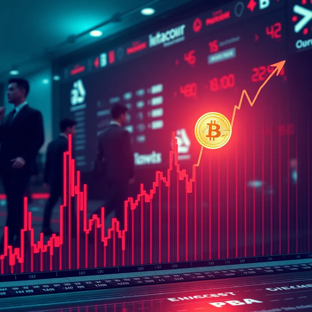 Cryptocurrency Value Decline A graph showing the decline in cryptocurrency value over time with concerned investors in the background.